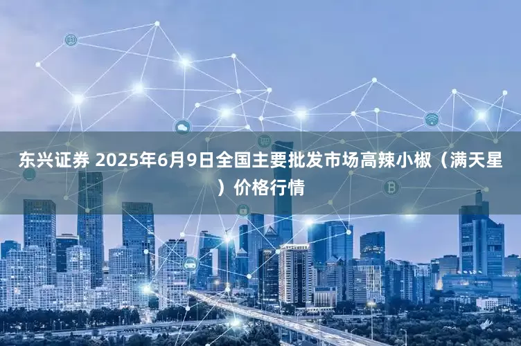 东兴证券 2025年6月9日全国主要批发市场高辣小椒（满天星）价格行情